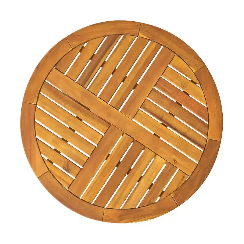 Table de bistro ronde GDFStudio Andria en bois d'acacia pour l'extérieur