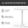 HomeStock Griffith Outdoor Metal Bistro Table White Satin
