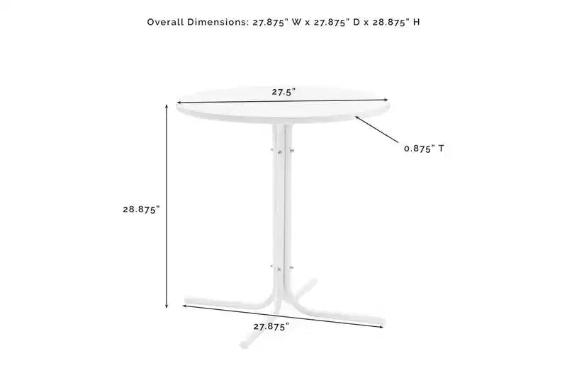 HomeStock Griffith Table de bistrot d'extérieur en métal blanc satiné