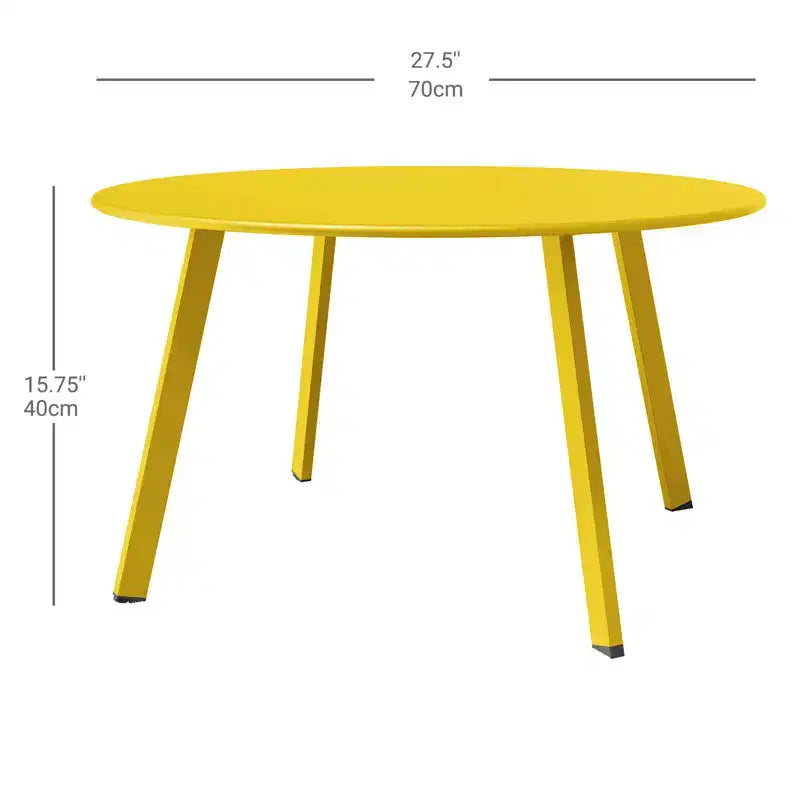 GRANDPATIO Table basse ronde d'extérieur en acier de 27,5 pouces