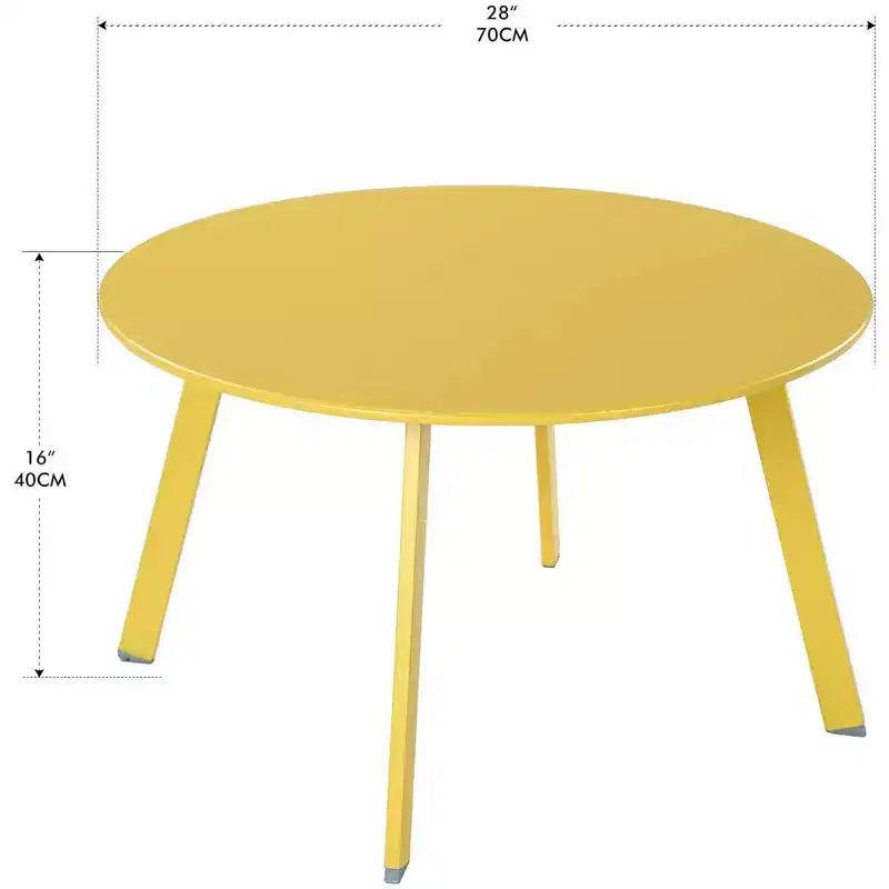 GRANDPATIO Table basse ronde d'extérieur en acier de 27,5 pouces
