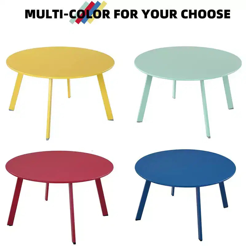 GRANDPATIO Table basse ronde d'extérieur en acier de 27,5 pouces
