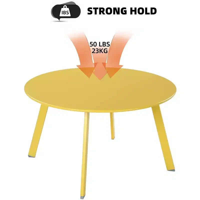 GRANDPATIO Table basse ronde d'extérieur en acier de 27,5 pouces