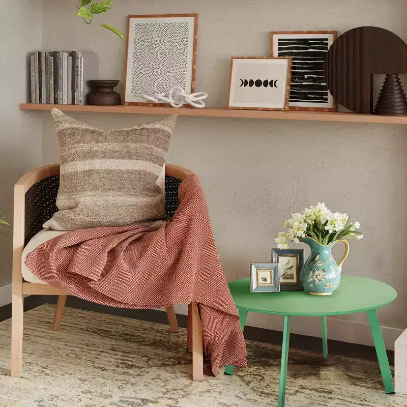 GRANDPATIO Table basse ronde d'extérieur en acier de 27,5 pouces