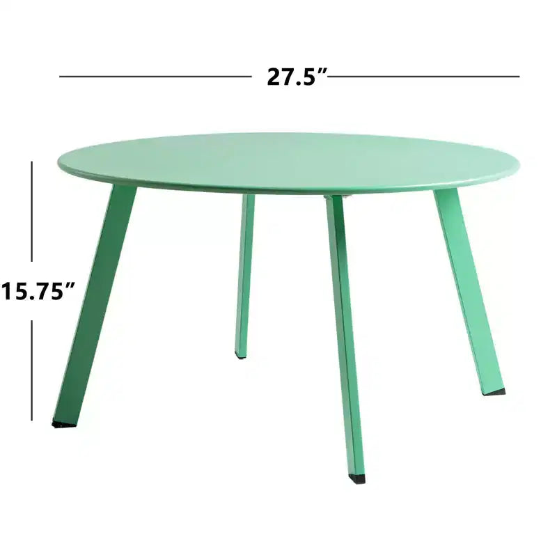 GRANDPATIO Table basse ronde d'extérieur en acier de 27,5 pouces