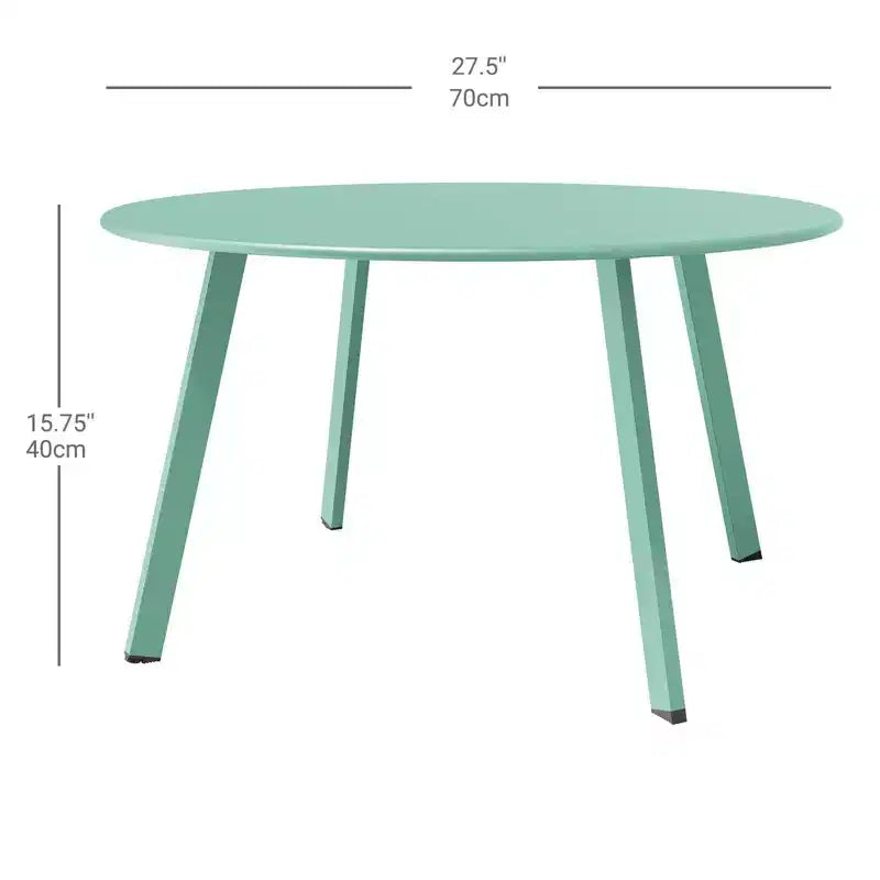 GRANDPATIO Table basse ronde d'extérieur en acier de 27,5 pouces