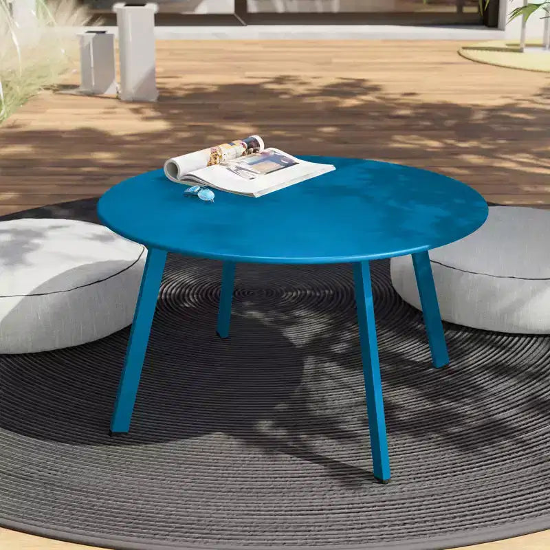 GRANDPATIO Table basse ronde d'extérieur en acier de 27,5 pouces