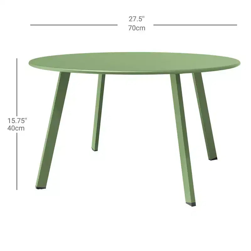 GRANDPATIO Table basse ronde d'extérieur en acier de 27,5 pouces