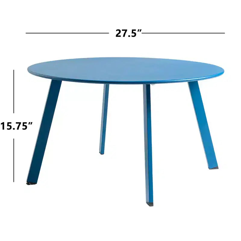 GRANDPATIO Table basse ronde d'extérieur en acier de 27,5 pouces