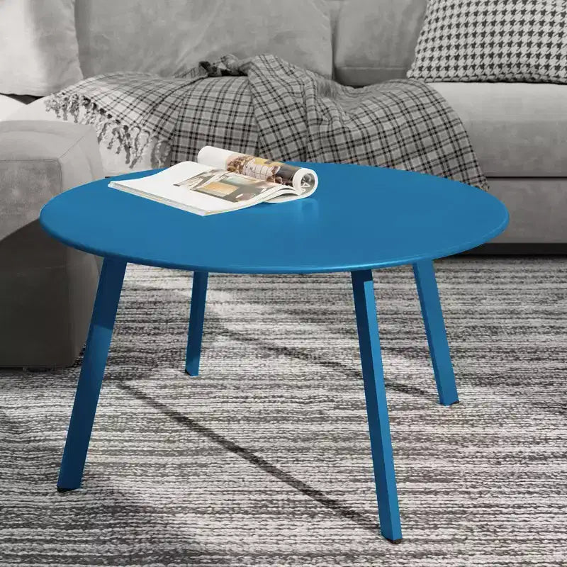 GRANDPATIO Table basse ronde d'extérieur en acier de 27,5 pouces