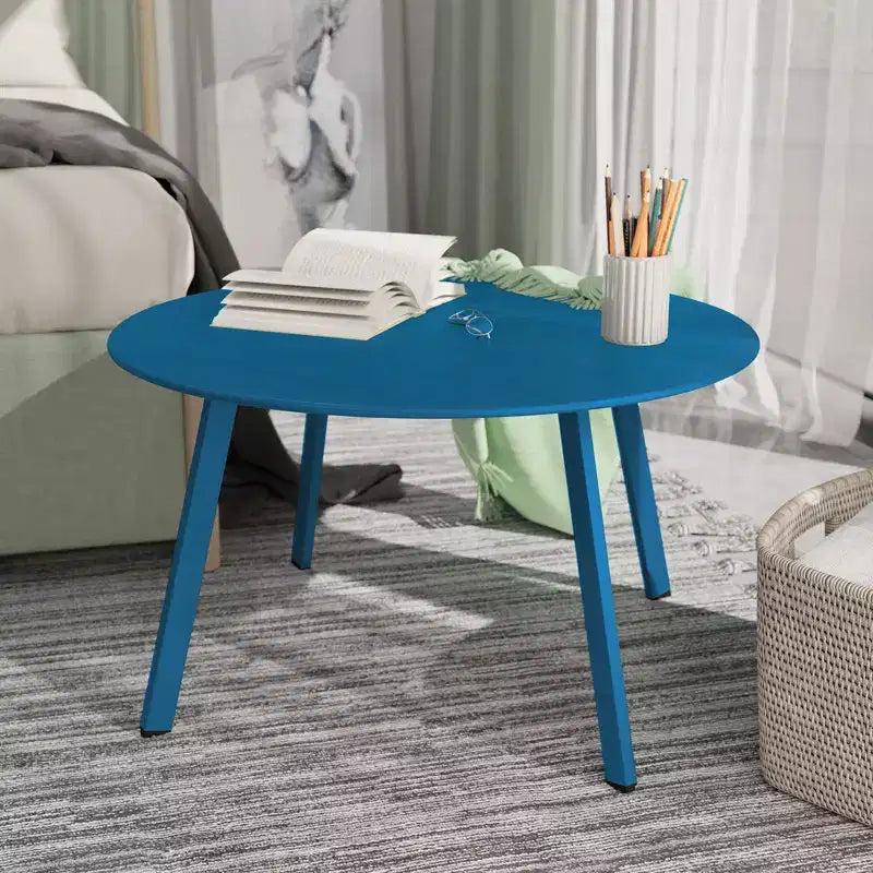 GRANDPATIO Table basse ronde d'extérieur en acier de 27,5 pouces