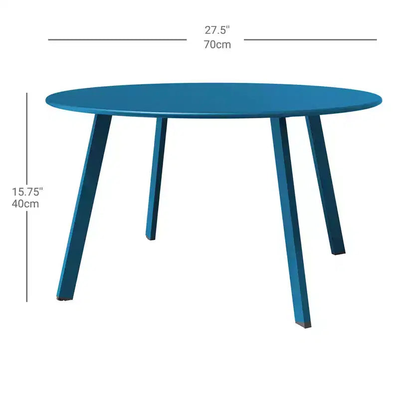 GRANDPATIO Table basse ronde d'extérieur en acier de 27,5 pouces