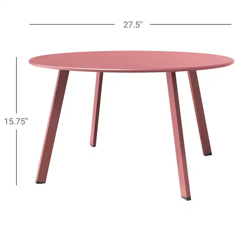 GRANDPATIO Table basse ronde d'extérieur en acier de 27,5 pouces