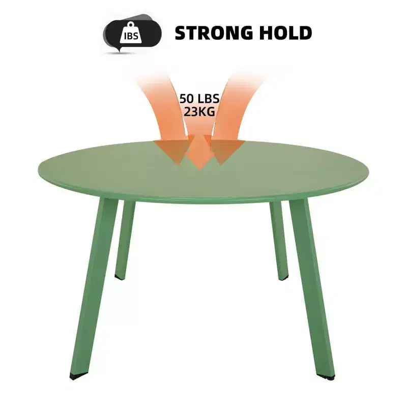 GRANDPATIO Table basse ronde d'extérieur en acier de 27,5 pouces
