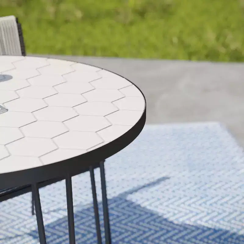 Table de bistrot Watkindale Outdoor - Noir/Blanc - SEI