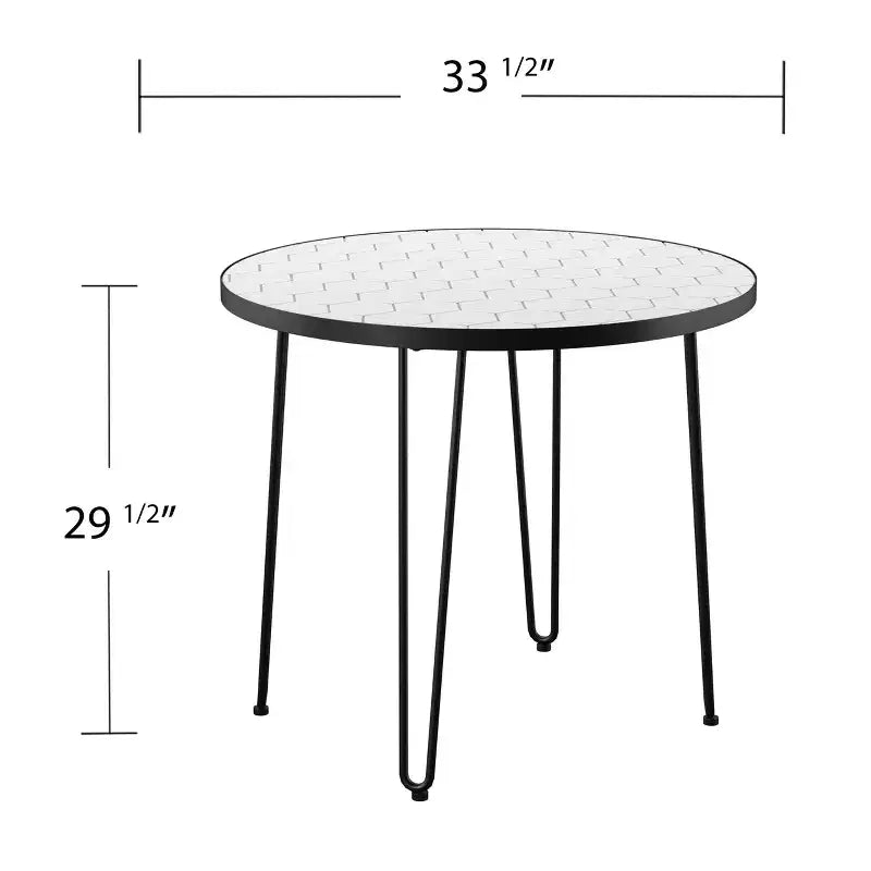 Table de bistrot Watkindale Outdoor - Noir/Blanc - SEI