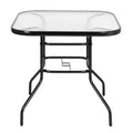 Karl Home Square Glass Outdoor Dining Table