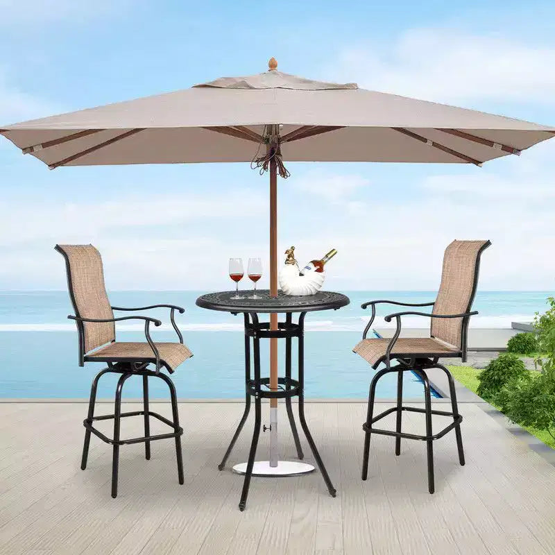 Table de bar d'extérieur ronde en aluminium Karl Home Brionie