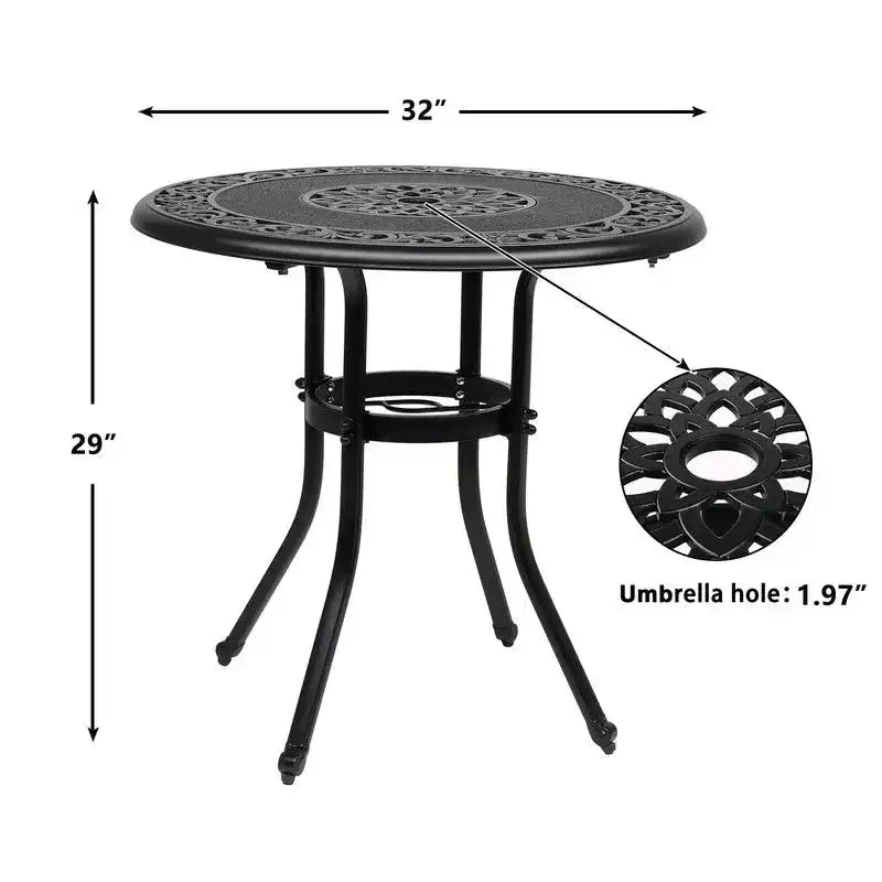 Table de bistrot ronde d'extérieur en aluminium Karl Home