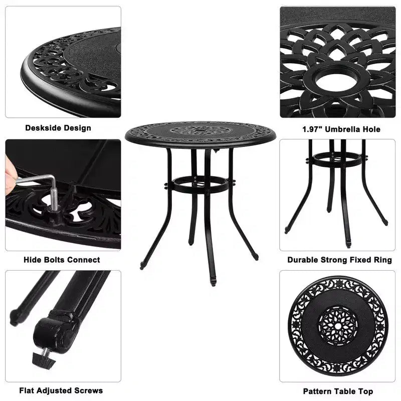 Table de bistrot ronde d'extérieur en aluminium Karl Home