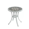 CLIHOME 24 Round Cast Aluminum Patio Outdoor Bistro Table Dining Table