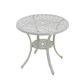 CLIHOME Patio Table Round Outdoor Coffee Table with Umbrella Hole