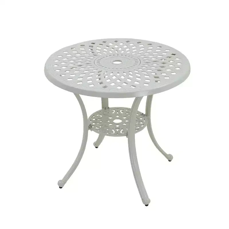 CLIHOME Patio Table Round Outdoor Coffee Table with Umbrella Hole