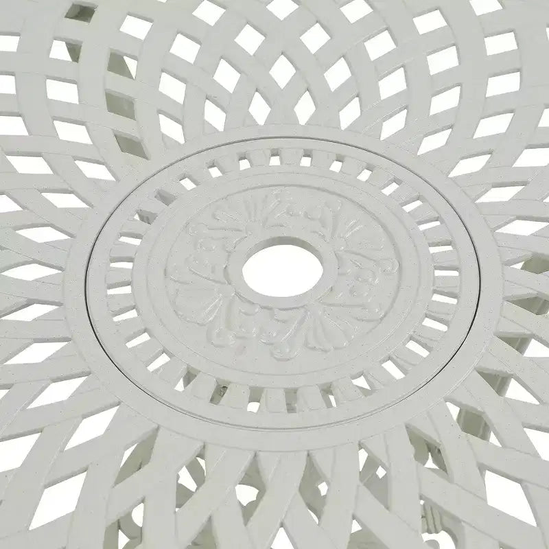 CLIHOME Table de terrasse ronde d'extérieur avec trou pour parasol