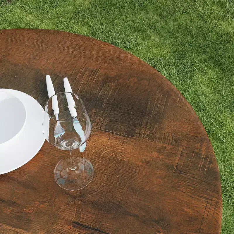 HOMLUX Table de salle à manger d'extérieur ronde à 4 pieds, tables de bistrot pour jardin, balcon, pelouse, piscine