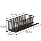Pull Out Cabinet Organizers, 2 Pack Slide Out Basket Drawers - Heavy Duty Carbon Steel for Kitchen Bathroom Under Sink