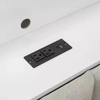 Full Size Daybed with Storage Shelves, Drawers, Charging Station, LED Light, Desk and Upholstered Headboard