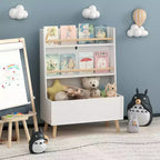 Kids Bookshelf, Book and Magazine Rack, Book Organizer, toy Storage Cabinet Organizer, White