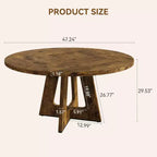 Round Farmhouse Dining Table for 4-6  Wooden Top and Legs, Perfect for Home Dining Room or Living Room