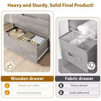 5-Drawer Tall Wooden Dresser - 50"H Vertical Chest for Bedroom, Living Room, Hallway or Entryway