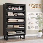 5-Drawer Tall Wooden Dresser - 50"H Vertical Chest for Bedroom, Living Room, Hallway or Entryway