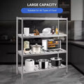 Heavy Duty Stainless Steel Storage Shelves - Adjustable Height, 3-Tier, for Kitchen, Garage or Restaurant