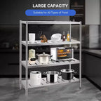 Heavy Duty Stainless Steel Storage Shelves - Adjustable Height, 3-Tier, for Kitchen, Garage or Restaurant