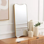 31" x 14" Gold Iron Frame Wall Mirror