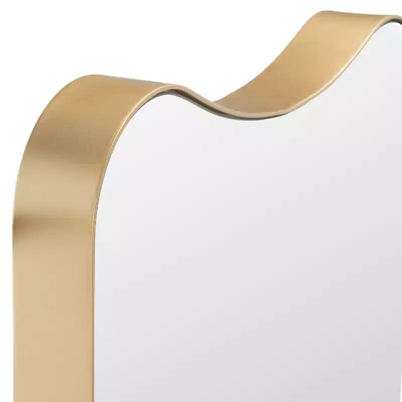 31" x 14" Gold Iron Frame Wall Mirror