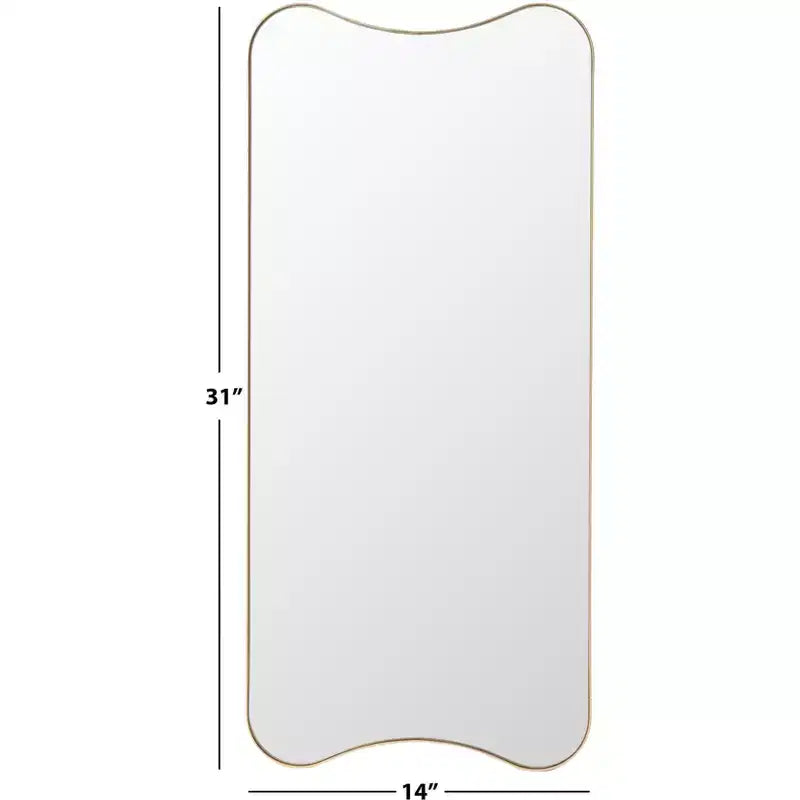 31" x 14" Gold Iron Frame Wall Mirror