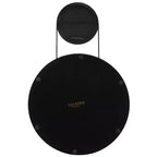 24" Round Matte Black Iron Frame Wall Mirror - 36.5"H