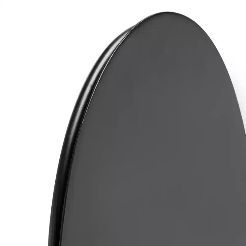 24" Round Matte Black Iron Frame Wall Mirror - 36.5"H