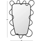 23.6" x 36.4" Wavy Black Metal Frame Wall Mirror