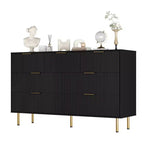 7 Drawer Dresser for Bedroom, 47W Wooden Chest of Drawers with Metal Handles, Fluted Dresser Storage Cabinet, TV Stand for Living Room