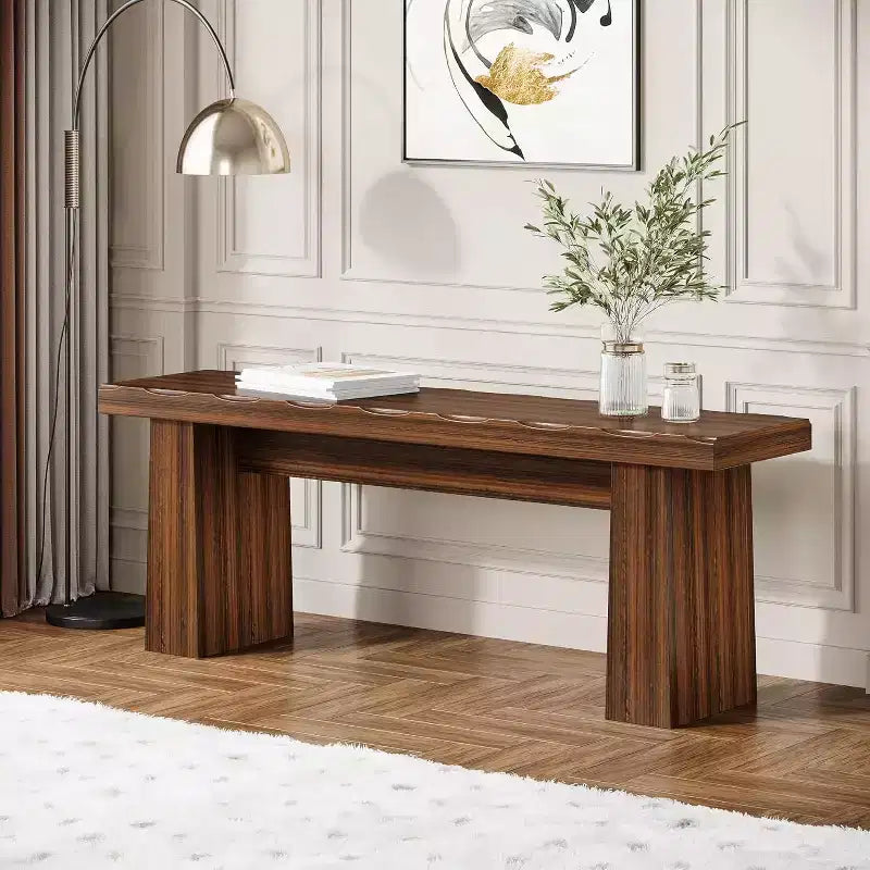 47" Wooden Entryway Bench with Sturdy Frame - Kitchen, Bedroom, Living Room or Hallway