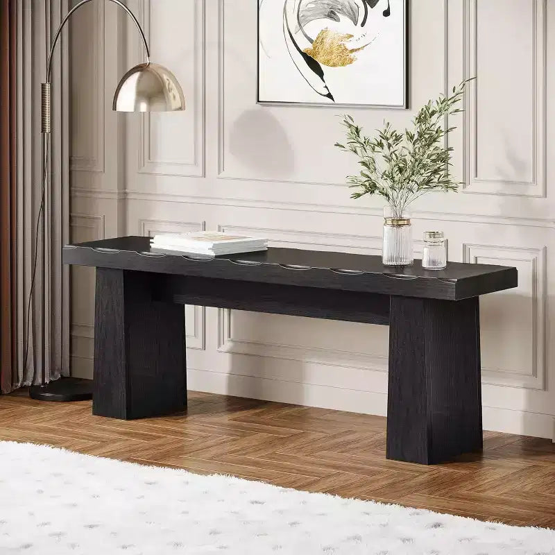 47" Wooden Entryway Bench with Sturdy Frame - Kitchen, Bedroom, Living Room or Hallway
