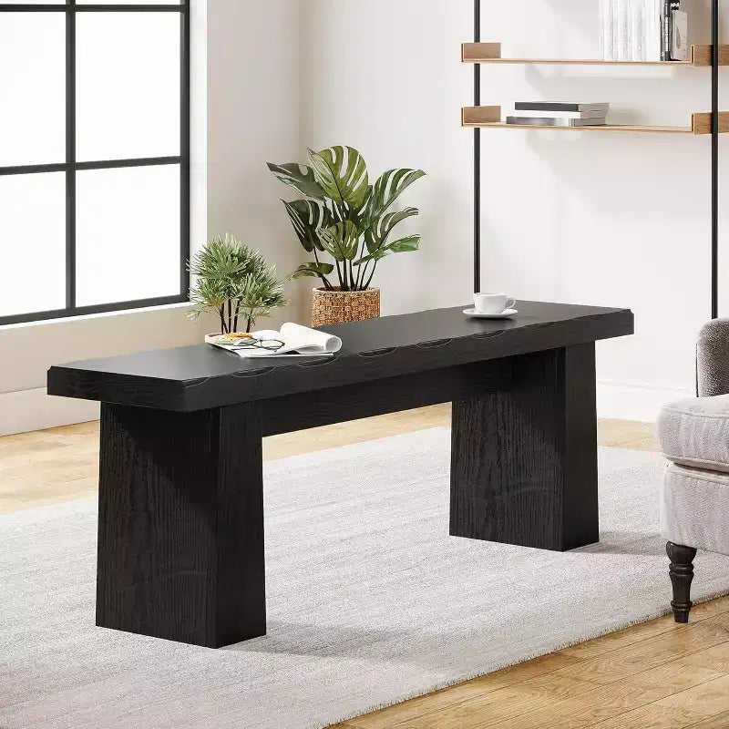 47" Wooden Entryway Bench with Sturdy Frame - Kitchen, Bedroom, Living Room or Hallway