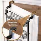 Over The Door Organizer, 6-Tier Metal Pantry Organization, Over Door Hanging Organizer With Adjustable Baskets For Home Kitchen Laundry Room