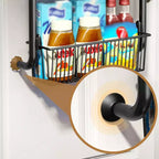 Over The Door Organizer, 6-Tier Metal Pantry Organization, Over Door Hanging Organizer With Adjustable Baskets For Home Kitchen Laundry Room