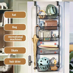 Over The Door Organizer, 6-Tier Metal Pantry Organization, Over Door Hanging Organizer With Adjustable Baskets For Home Kitchen Laundry Room